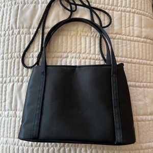 Vintage Black Satin Evening Bag